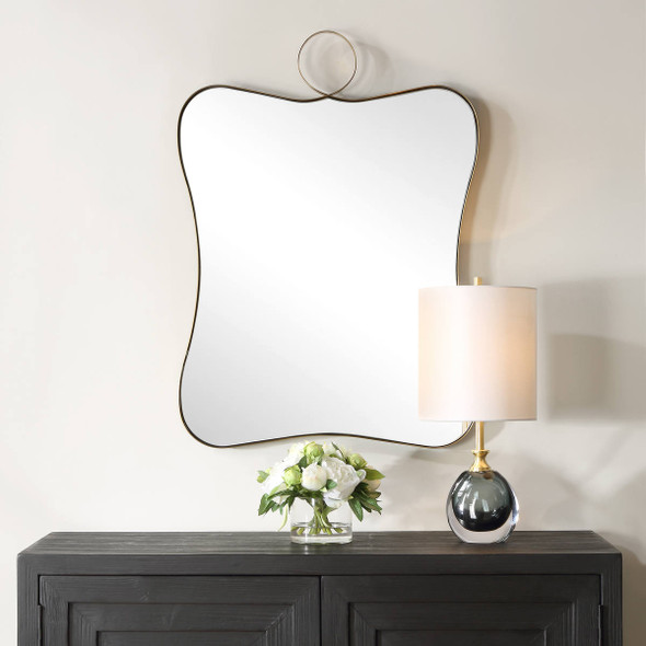 Talia Brass Vanity Mirror - Size: 84H x 61W x 3D (cm) - Mid-Century Modern style